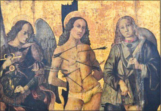 Committed Restoration by member, Mr. & Mrs. John & Sue Hripko ~ Saint Sebastian with Saints