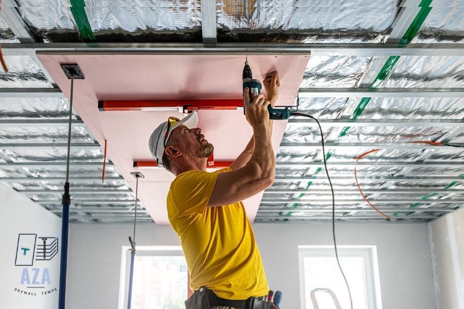 Professional Sunset drywall ceiling installation in Tempe, Arizona.