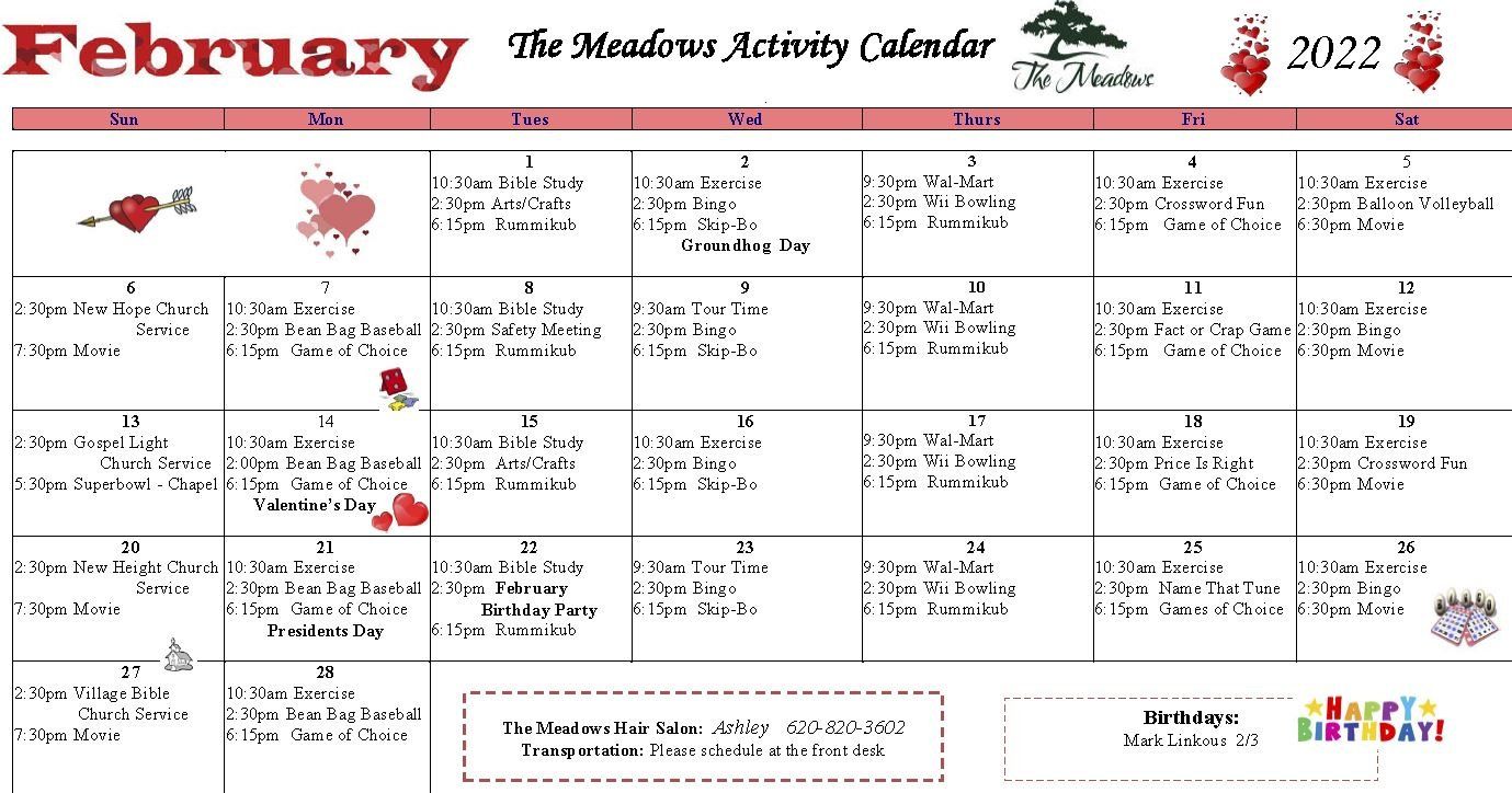 the meadows calendar