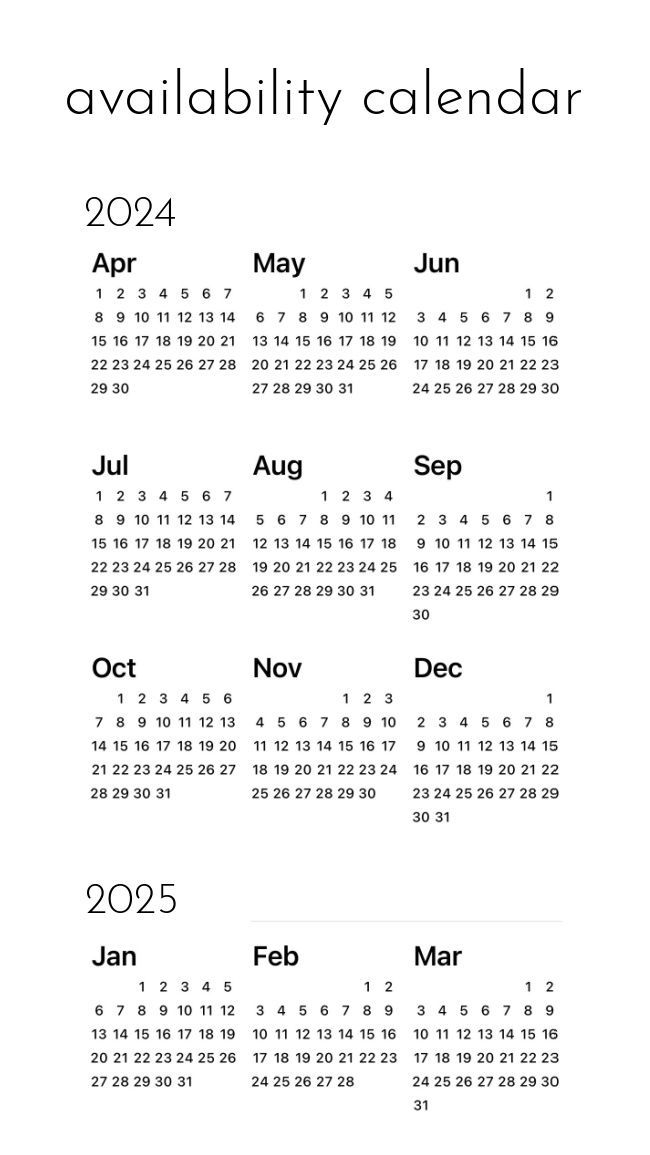 dita bonbon availability calendar