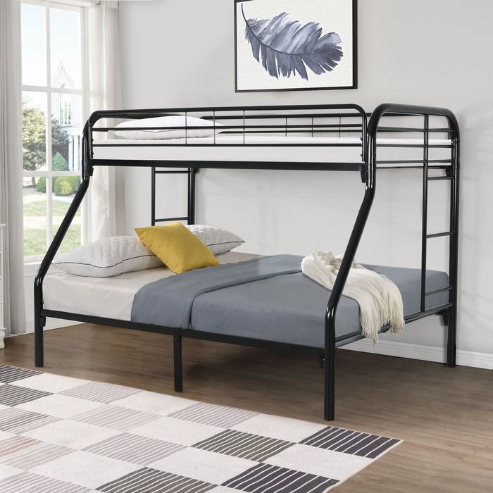 Sleek Space-Saver: Metal Twin-Full Bunk Bed