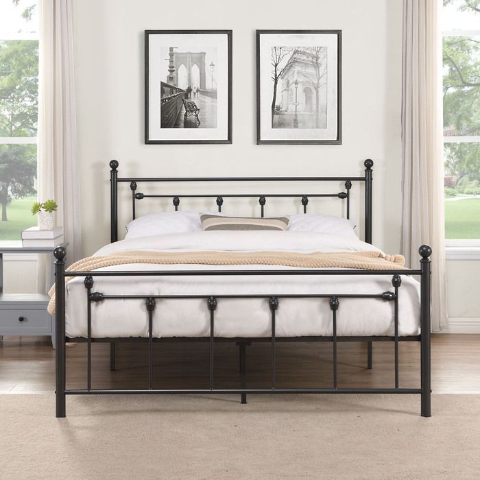 Full Vintage-Inspired Metal Platform Bed