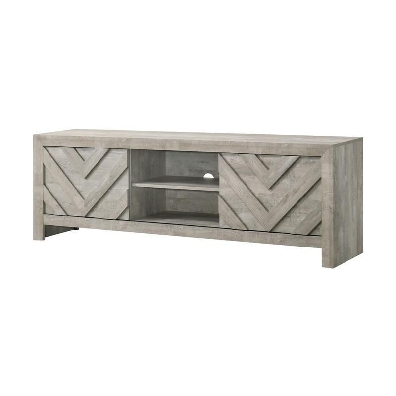 Valor Grey Chevron Media Console