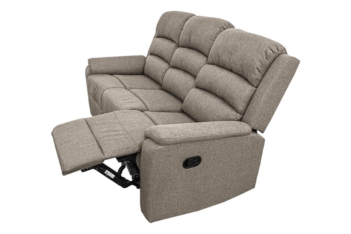 Light Brown Manual Reclining Sofa - Manual Motion