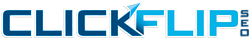 Clickflip SEO logo in blue and teal colors.