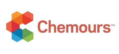 The Chemours logo: a multicolored hexagonal cluster next to the brand name in a reddish-brown sans-serif font.