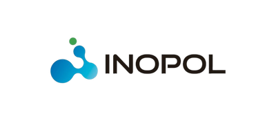 The Inopol logo featuring a cluster of blue and green circles to the left of the black text