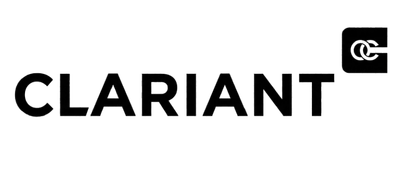 The Clariant logo in black text with a stylized icon consisting of two interlocking circles inside a square block.