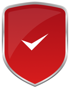 A glossy red shield icon featuring a white checkmark in the center. | Cornerstone Auto Solutions