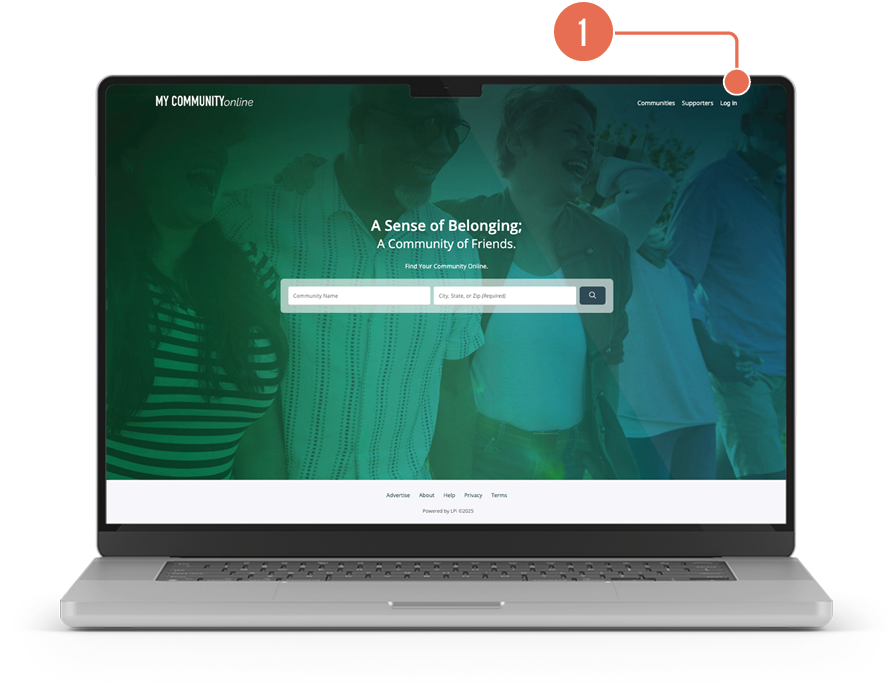 A screenshot of a welcome page on a website.