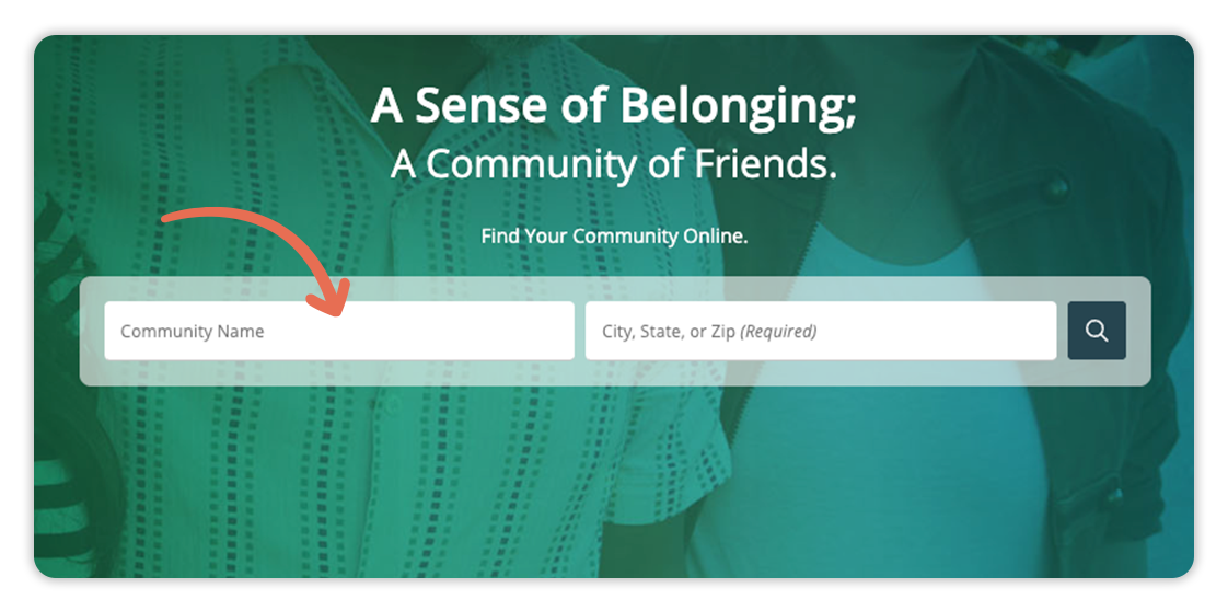 A screenshot of a website that says `` a sense of belonging : a community of friends ''.