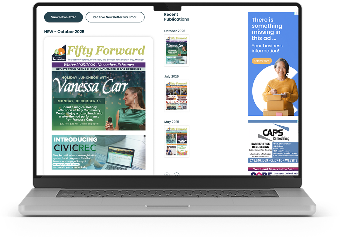 A laptop computer is open to a website called my community.