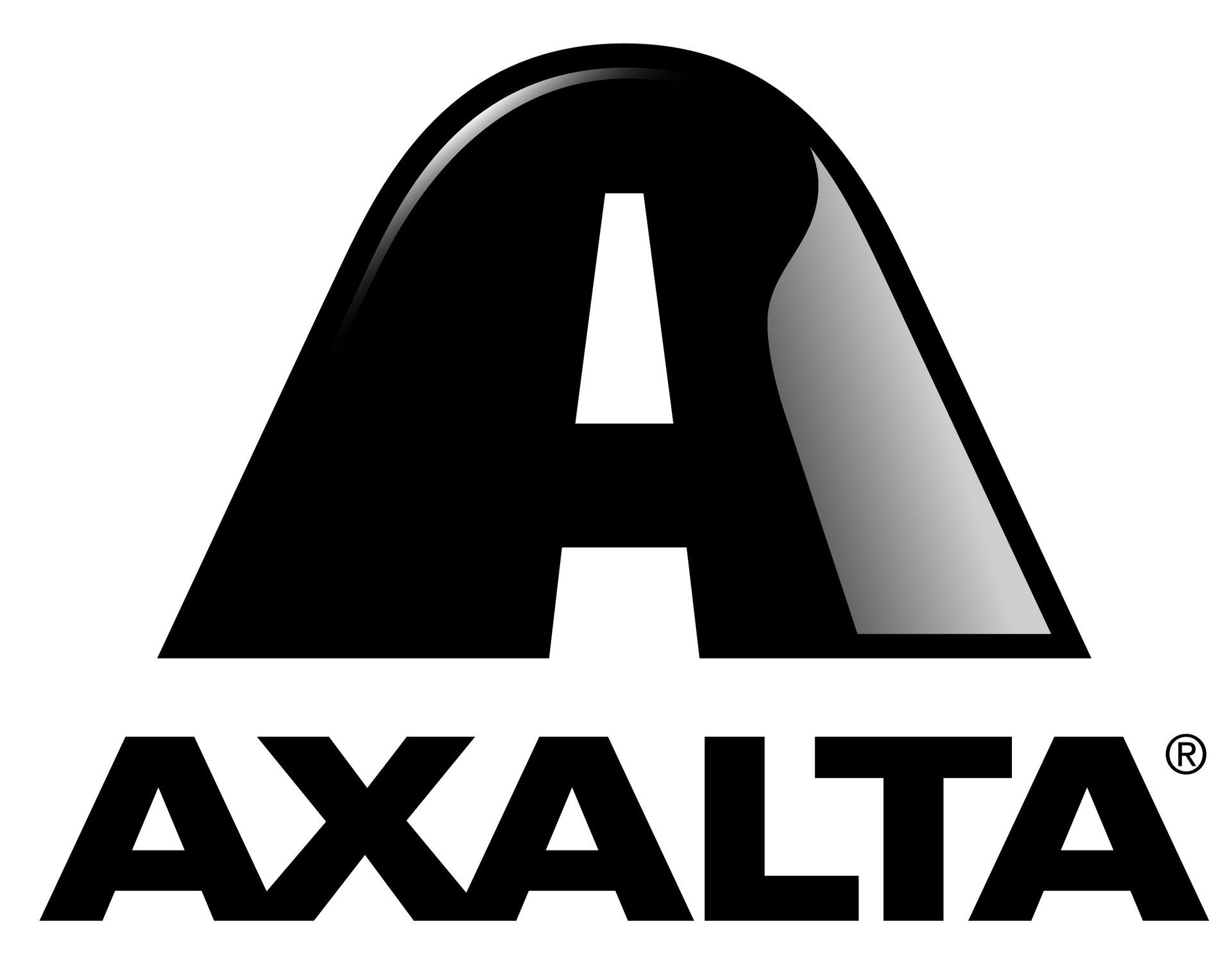 A black and white logo for axalta on a white background