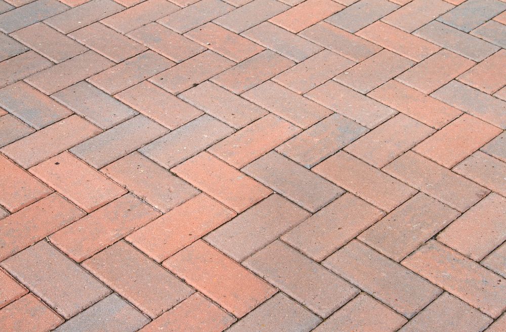 Herringbone brick pattern, alternating red and grey bricks — Rhyno’s Concreting In Old Bar, NSW