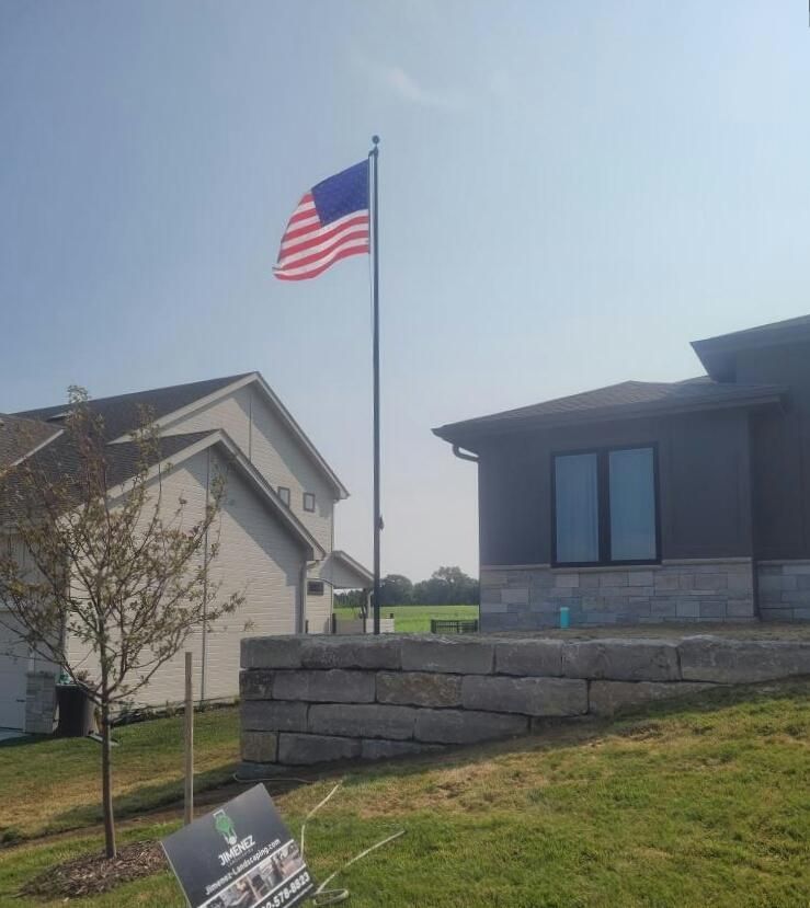 American Flag Raised — Omaha, NE — A -1 Flags, Poles, and Repair
