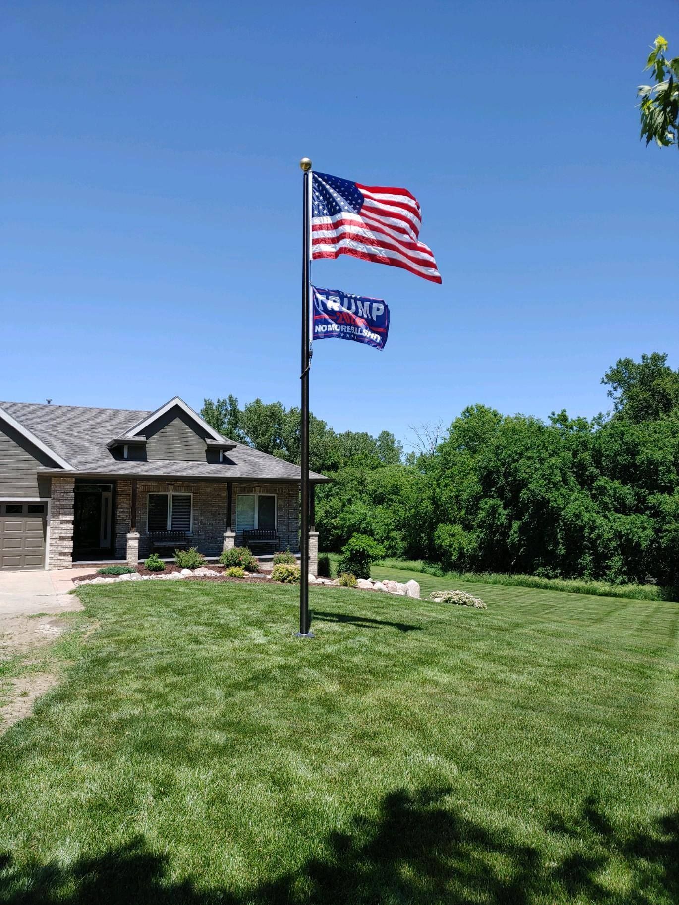 25 Bronze Flag Pole With Grass — Omaha, NE — A -1 Flags, Poles, and Repair