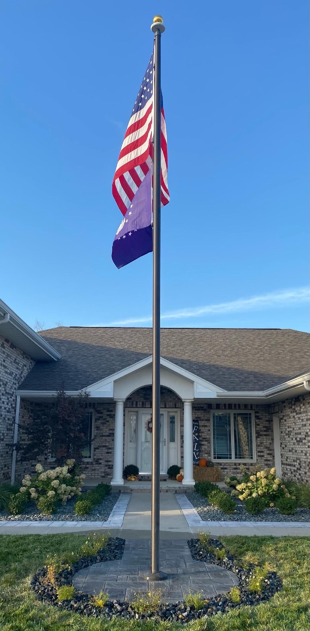 25 Bronze Flag Pole With House — Omaha, NE — A -1 Flags, Poles, and Repair