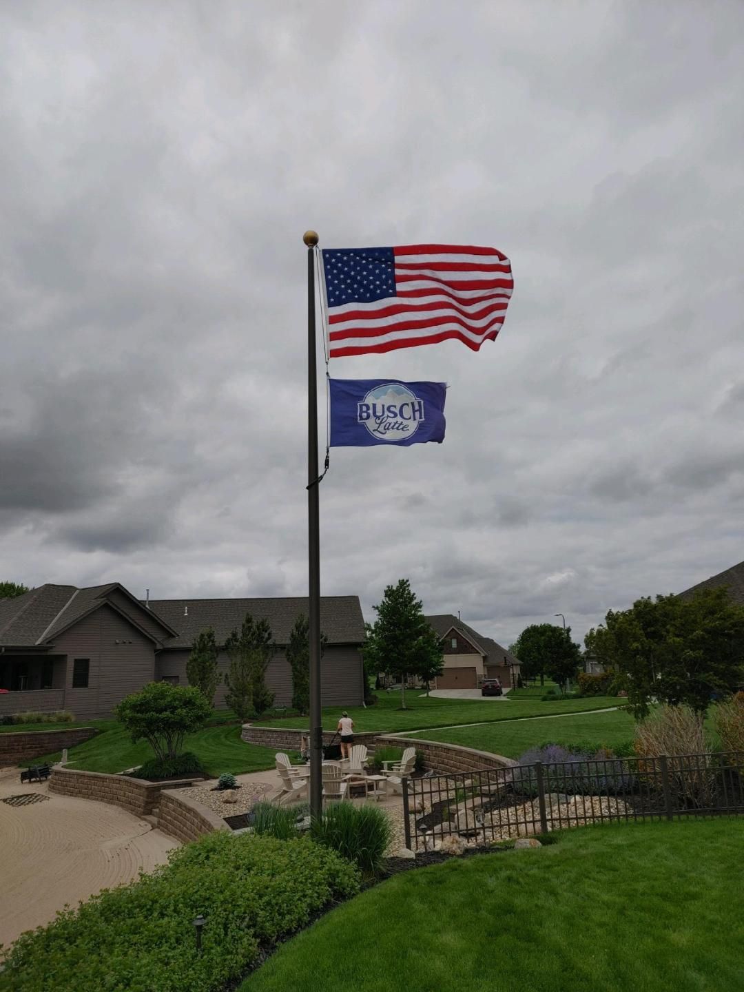25 Bronze Sentry Flag Pole With 2 Flags — Omaha, NE — A -1 Flags, Poles, and Repair