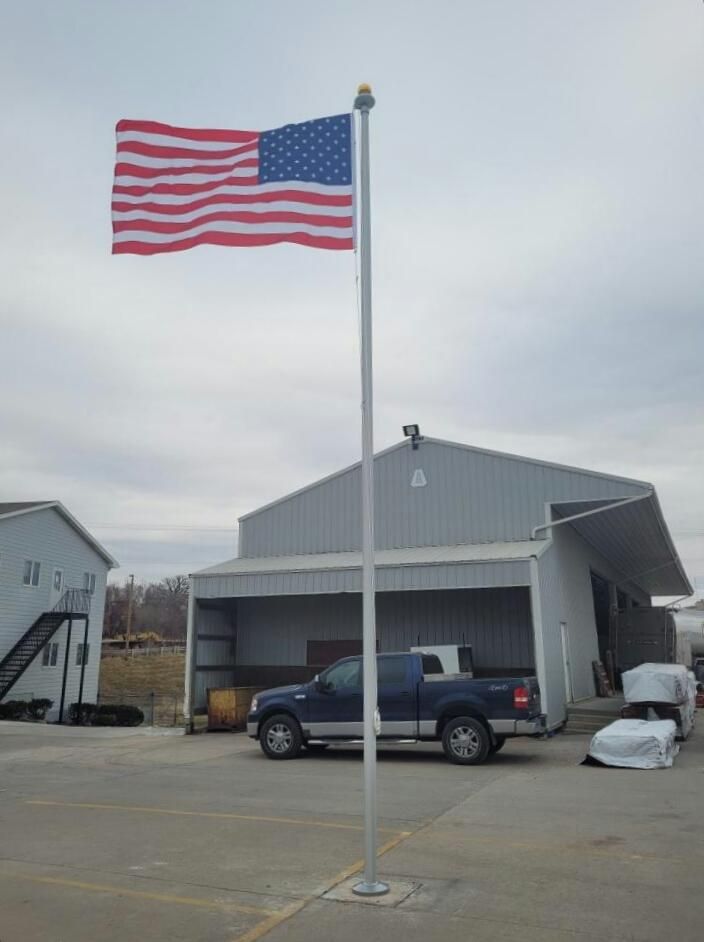 25 Silver Estate Flag Pole With Garrage — Omaha, NE — A -1 Flags, Poles, and Repair