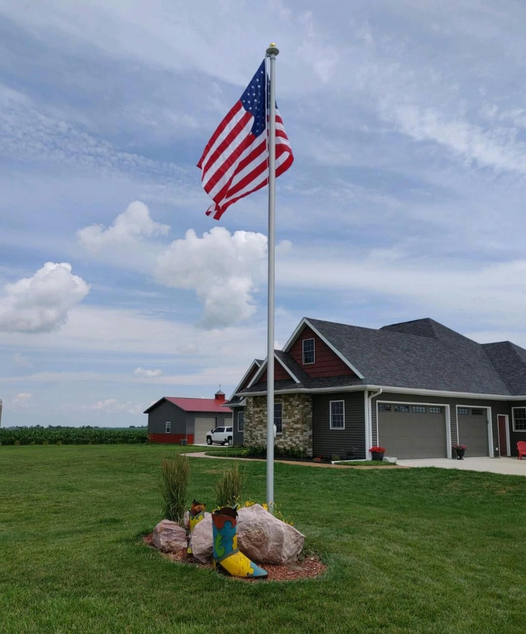 25 Silver Estate Flag Pole With Barn — Omaha, NE — A -1 Flags, Poles, and Repair