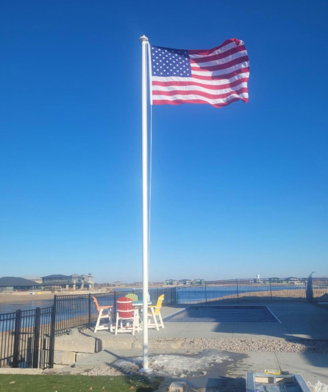 Another 25 White Estate Flag Pole — Omaha, NE — A -1 Flags, Poles, and Repair