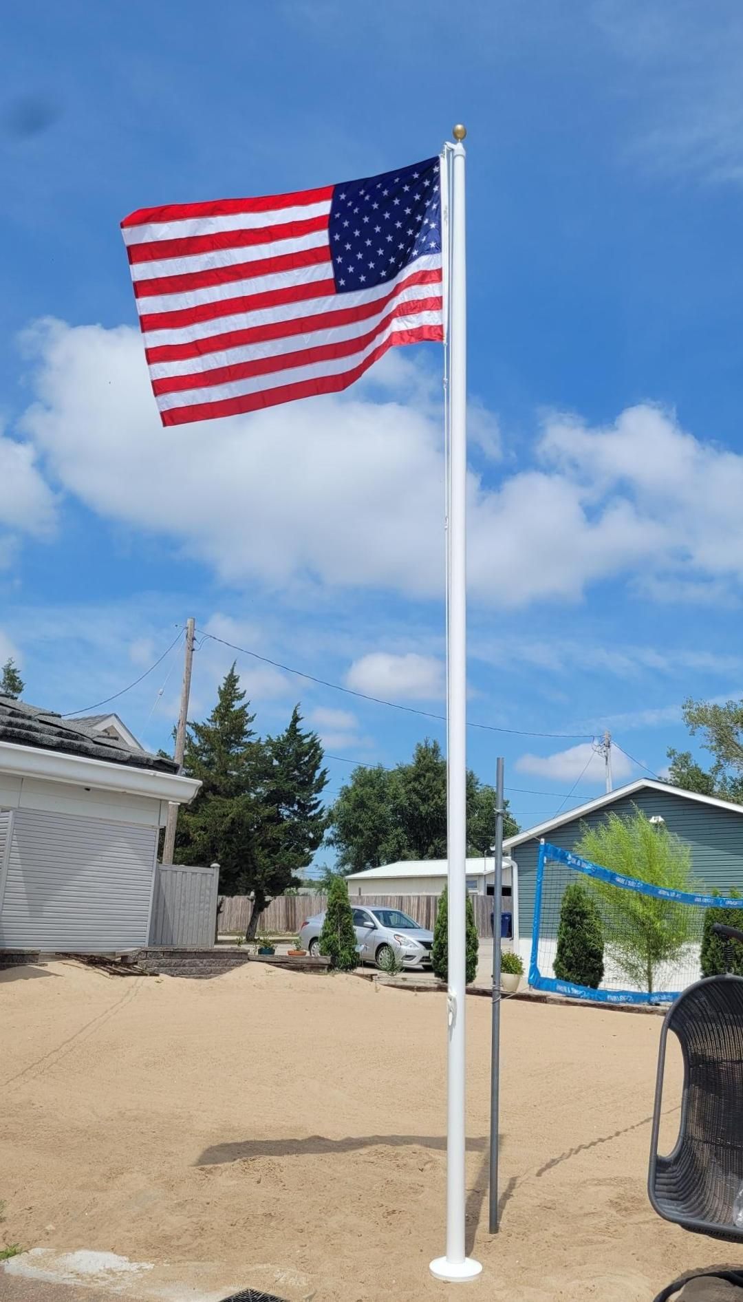 25 White Estate Flag Pole — Omaha, NE — A -1 Flags, Poles, and Repair