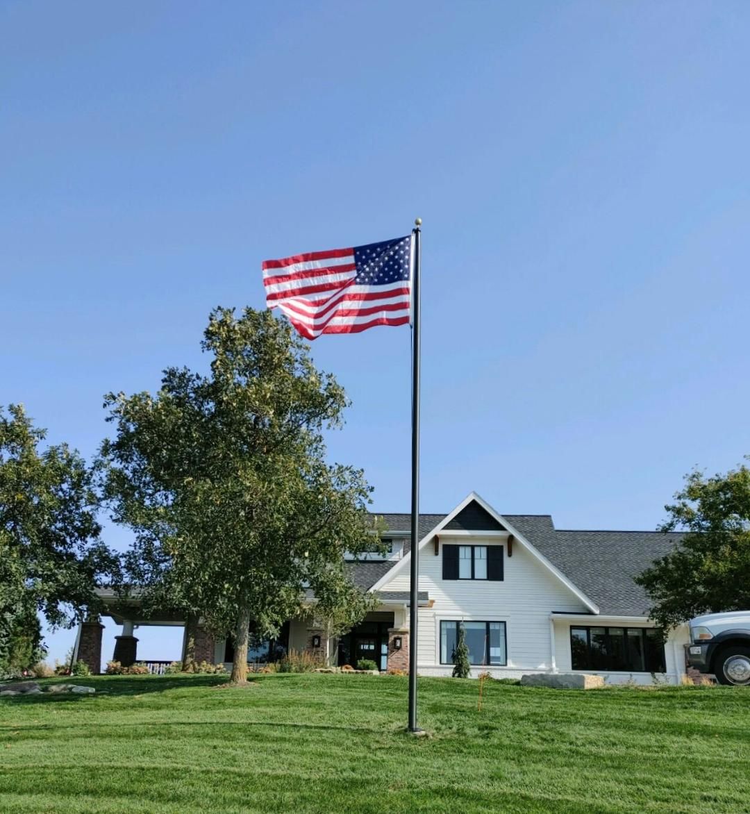 25x4 Black Estate Flag Pole — Omaha, NE — A -1 Flags, Poles, and Repair