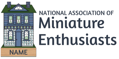 National Association of Miniature Enthusiasts logo with a small blue house and “NAME” sign