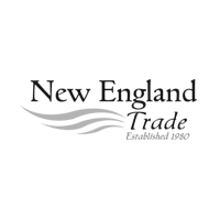A black and white logo for new england trade established 1980.