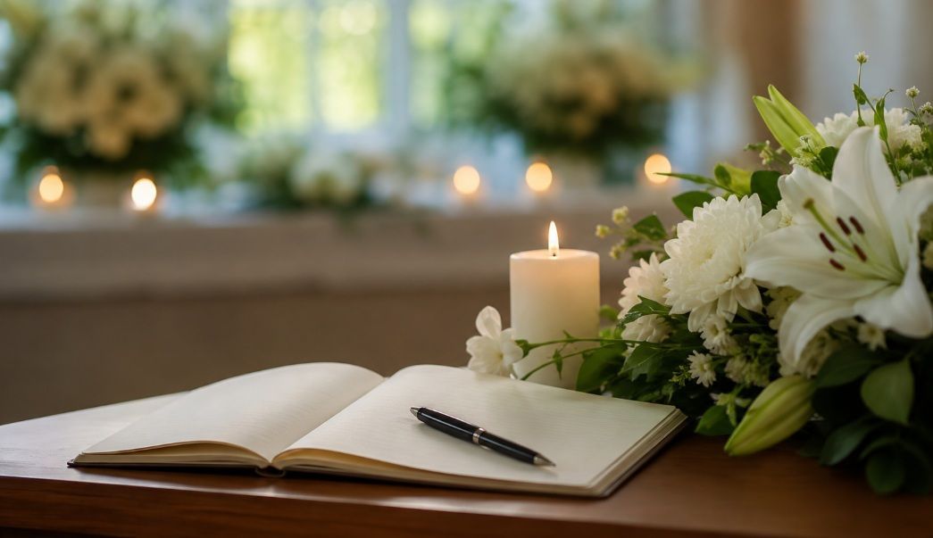 white flowers, symbolizing remembrance and reflection at funeral homes Berwyn, IL