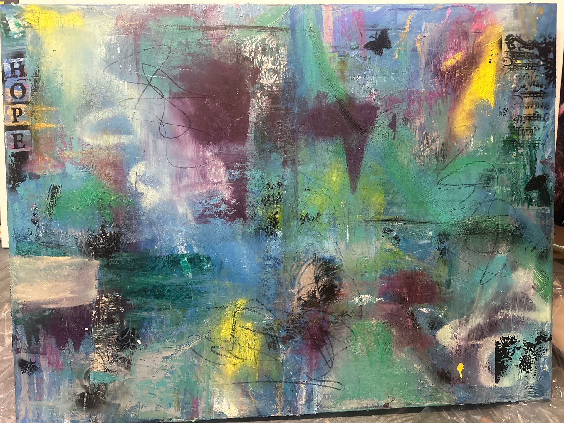 Abstract painting with 