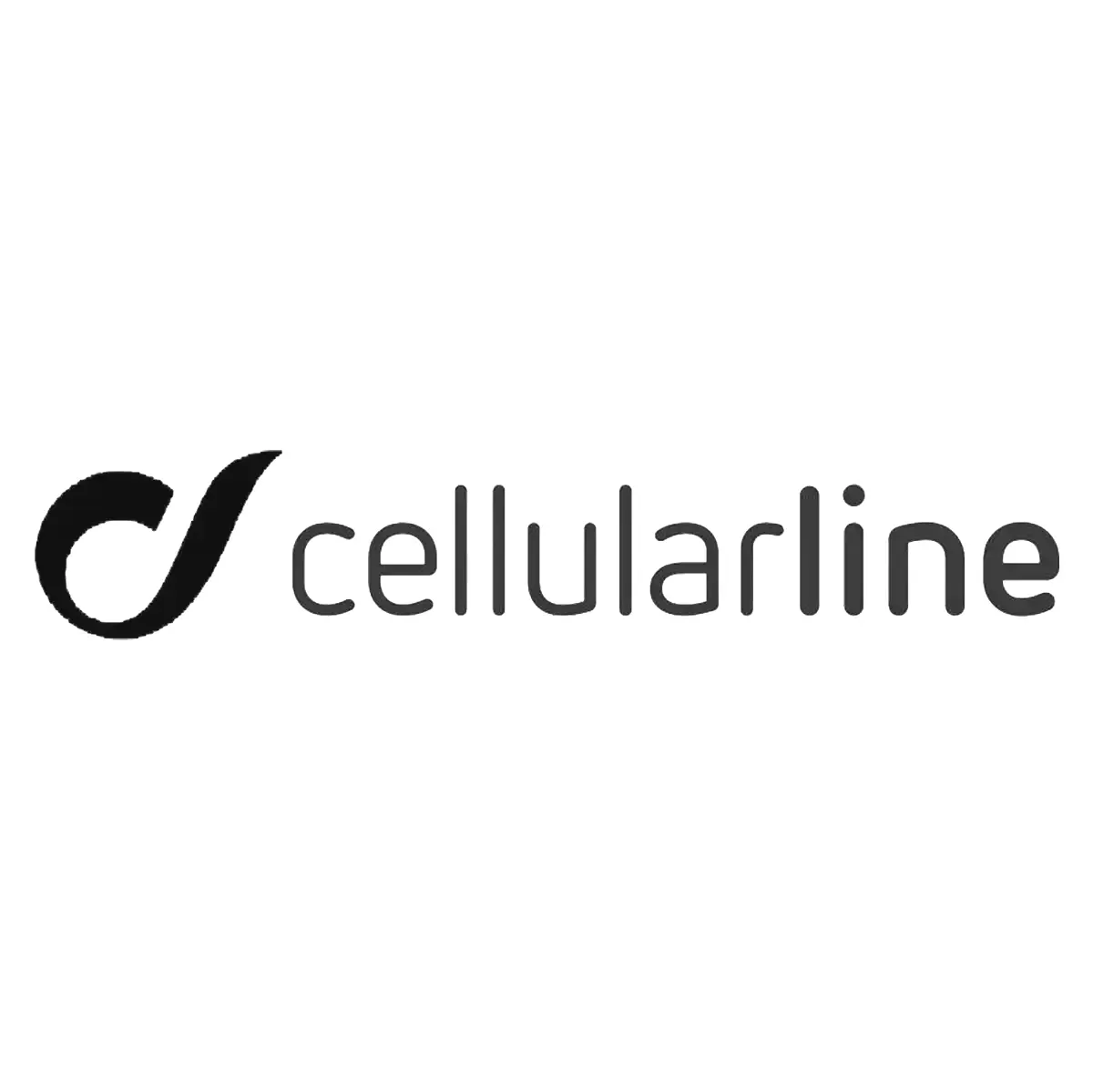 Cellularline logo: black curved design element next to 