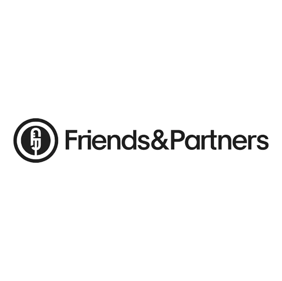 Friends & Partners logo with a circular emblem and text.