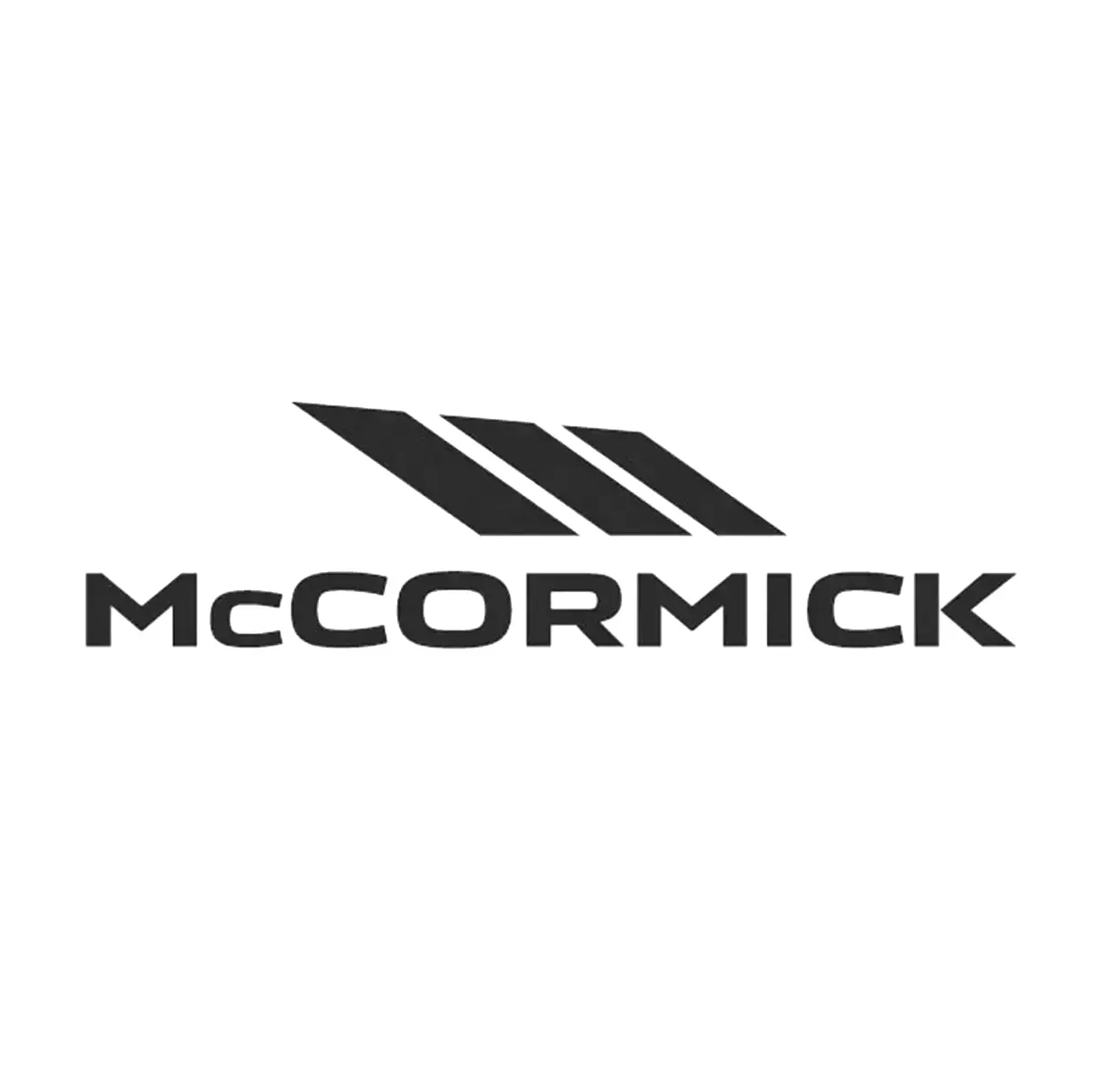 McCormick logo: Black wordmark below a stylized, angled black stripe with three bars.