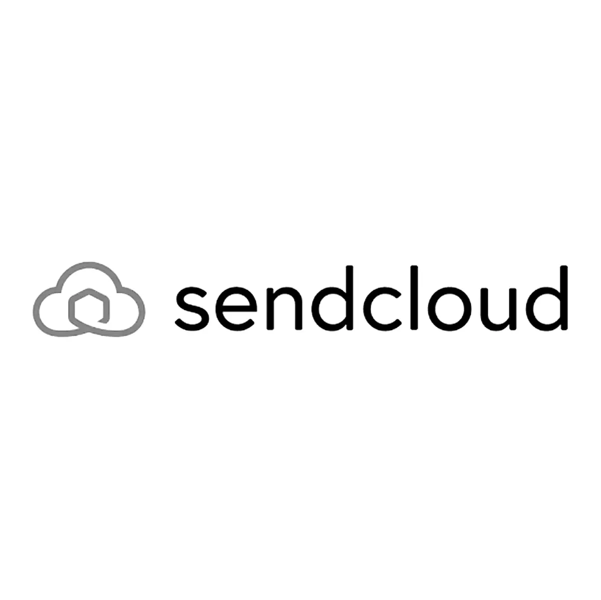 Logo for Sendcloud, a cloud service with a stylized cloud icon to the left of the company name.