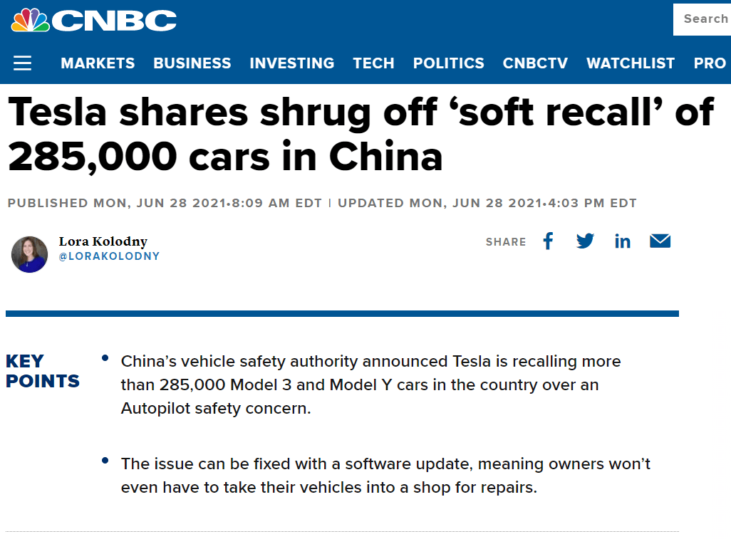 Tesla Recall China