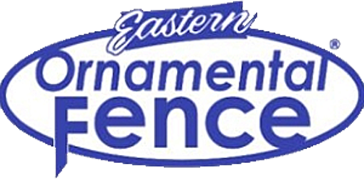 Eastern Ornamental Fence logo, blue oval with white text: