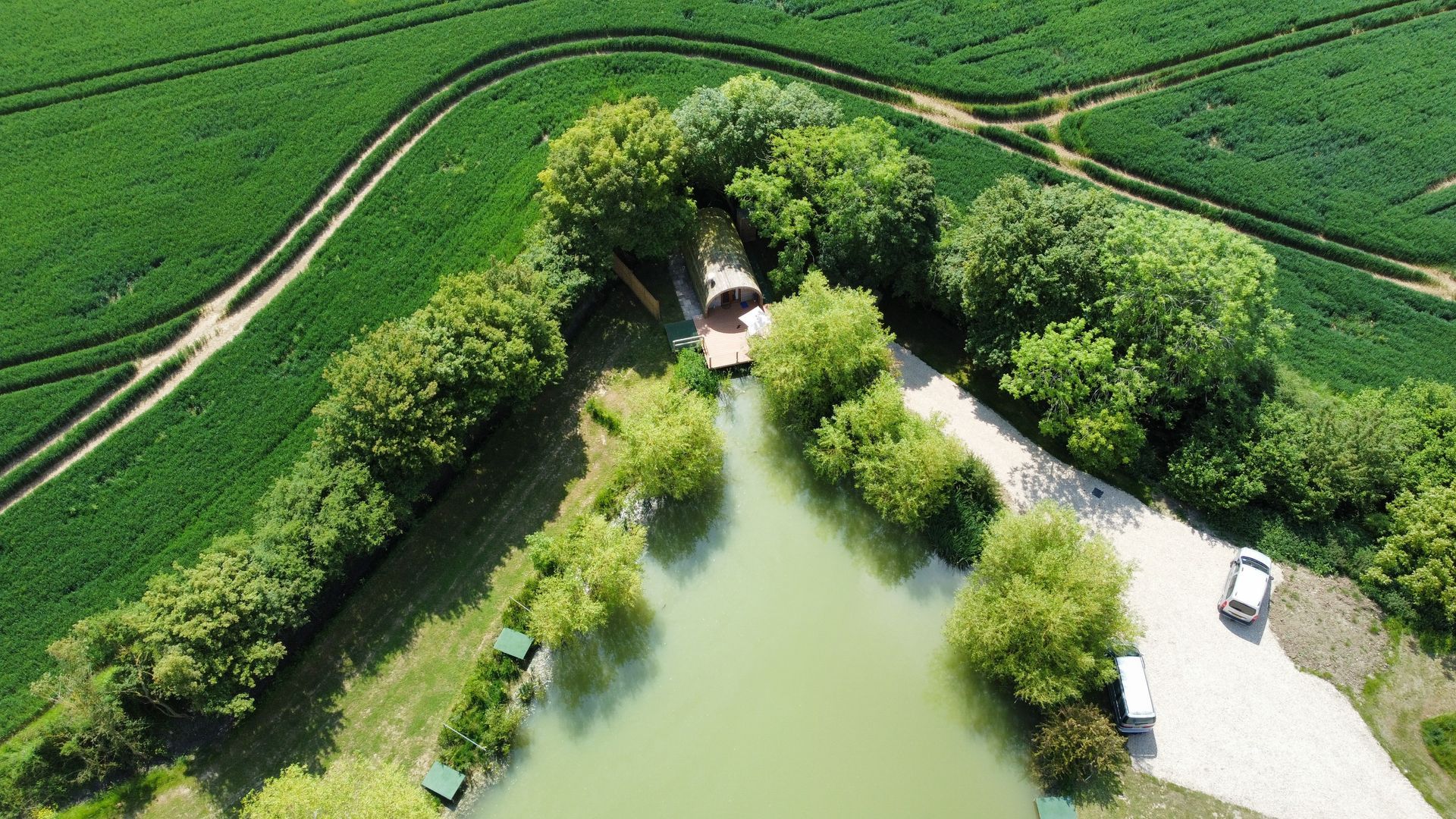 Secluded in the corner of the site