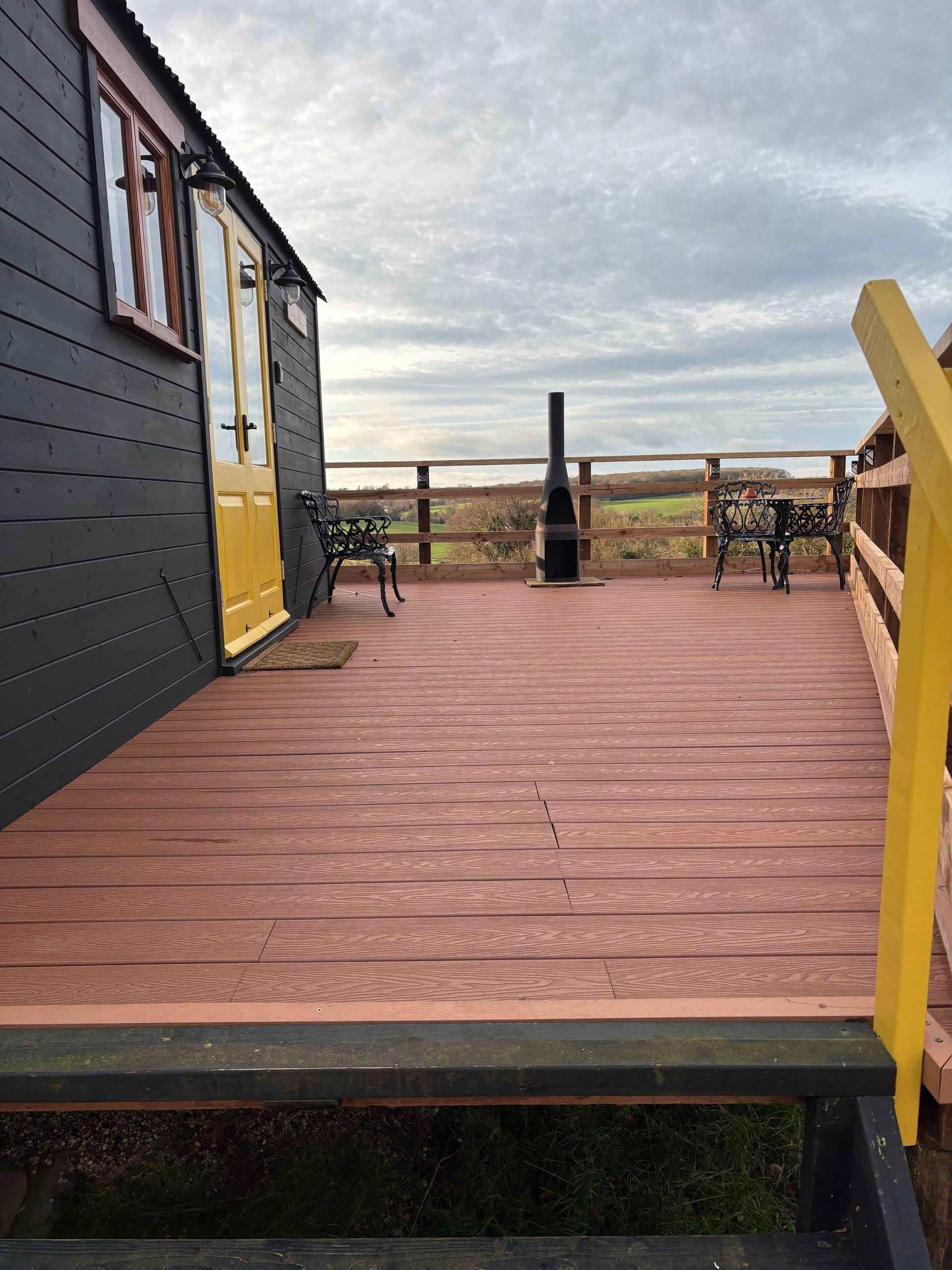 Shepherds hut deck