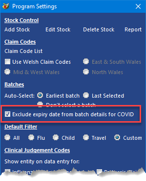 Exclude expiry date for COVID