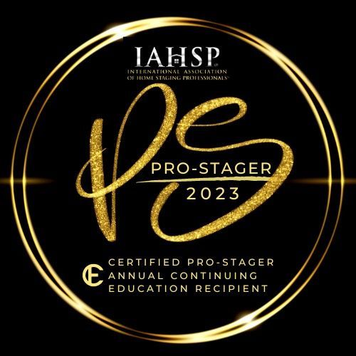 a logo for iahsp pro-stager 2023 certified pro-stager annual continuing education recipient