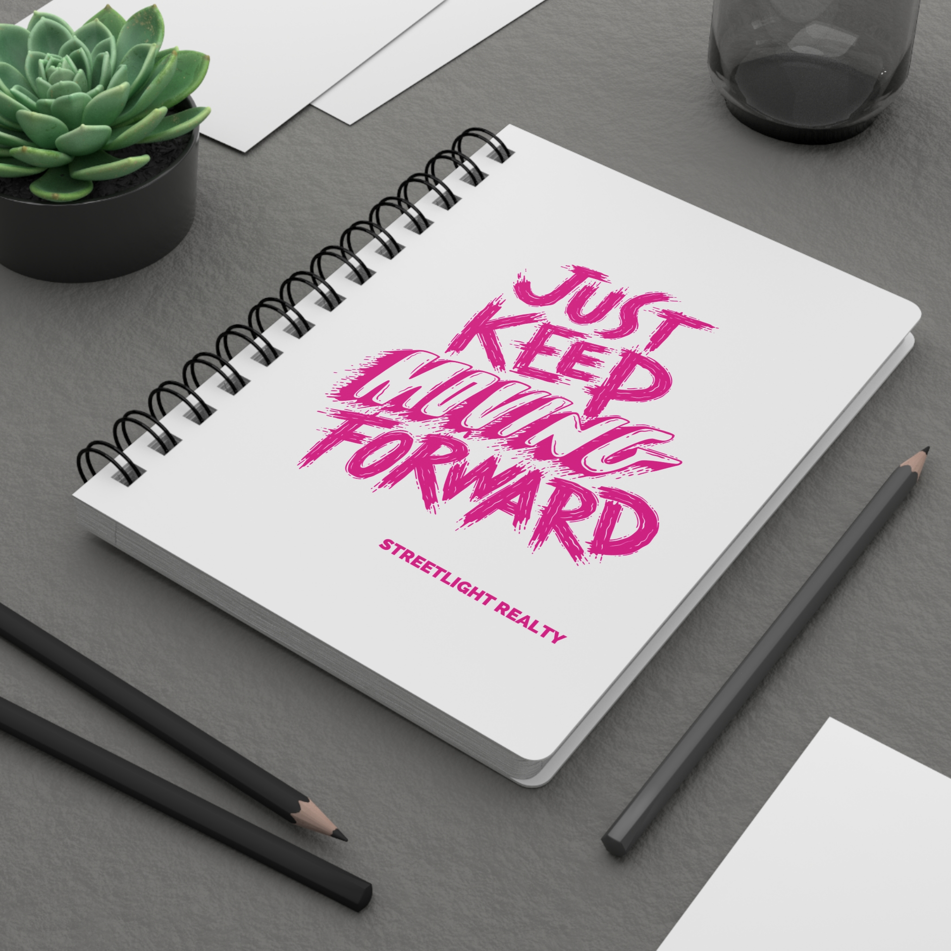 Just Keep Moving Forward Spiral Bound Journal