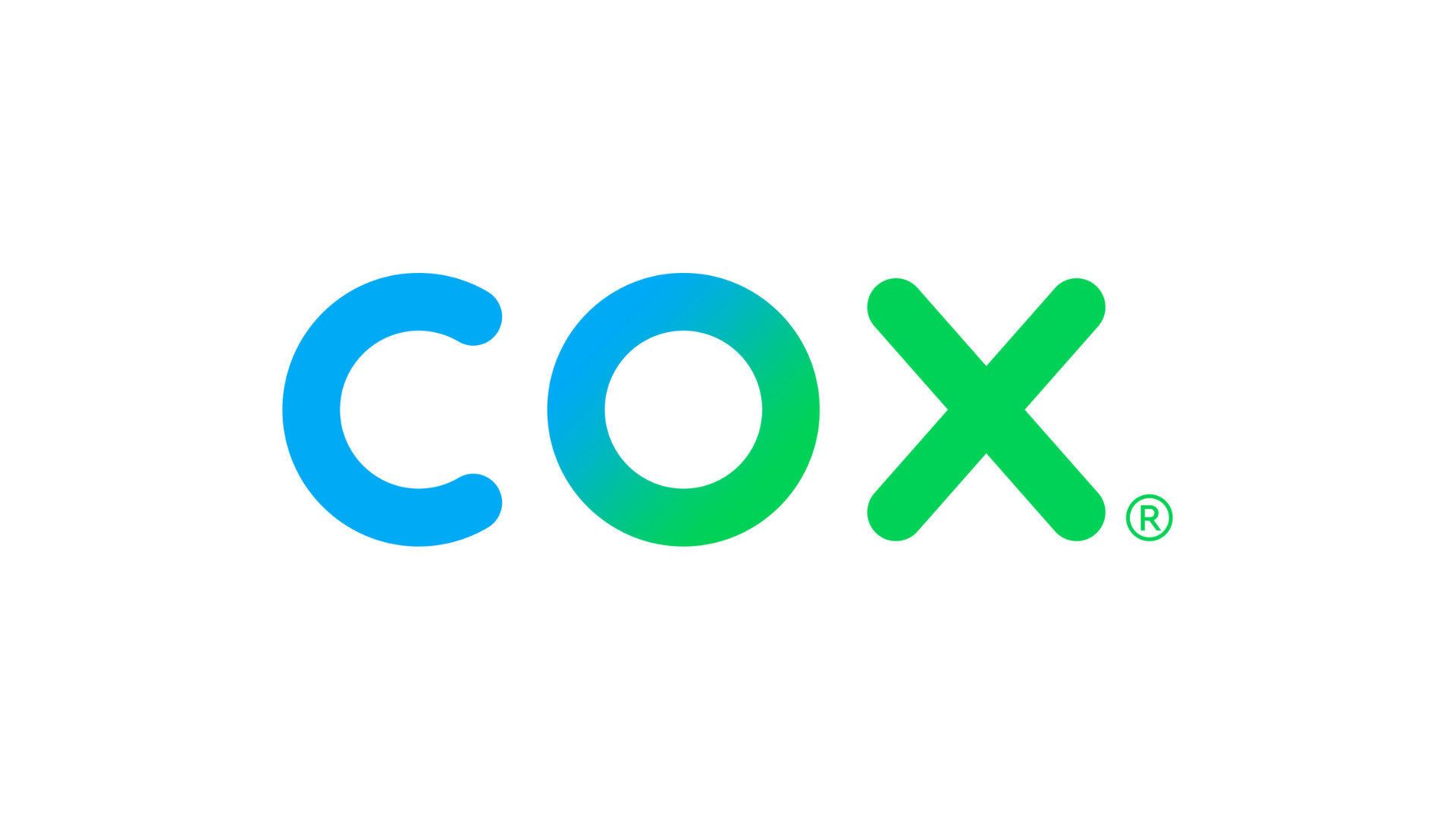 The cox logo is blue and green on a white background.