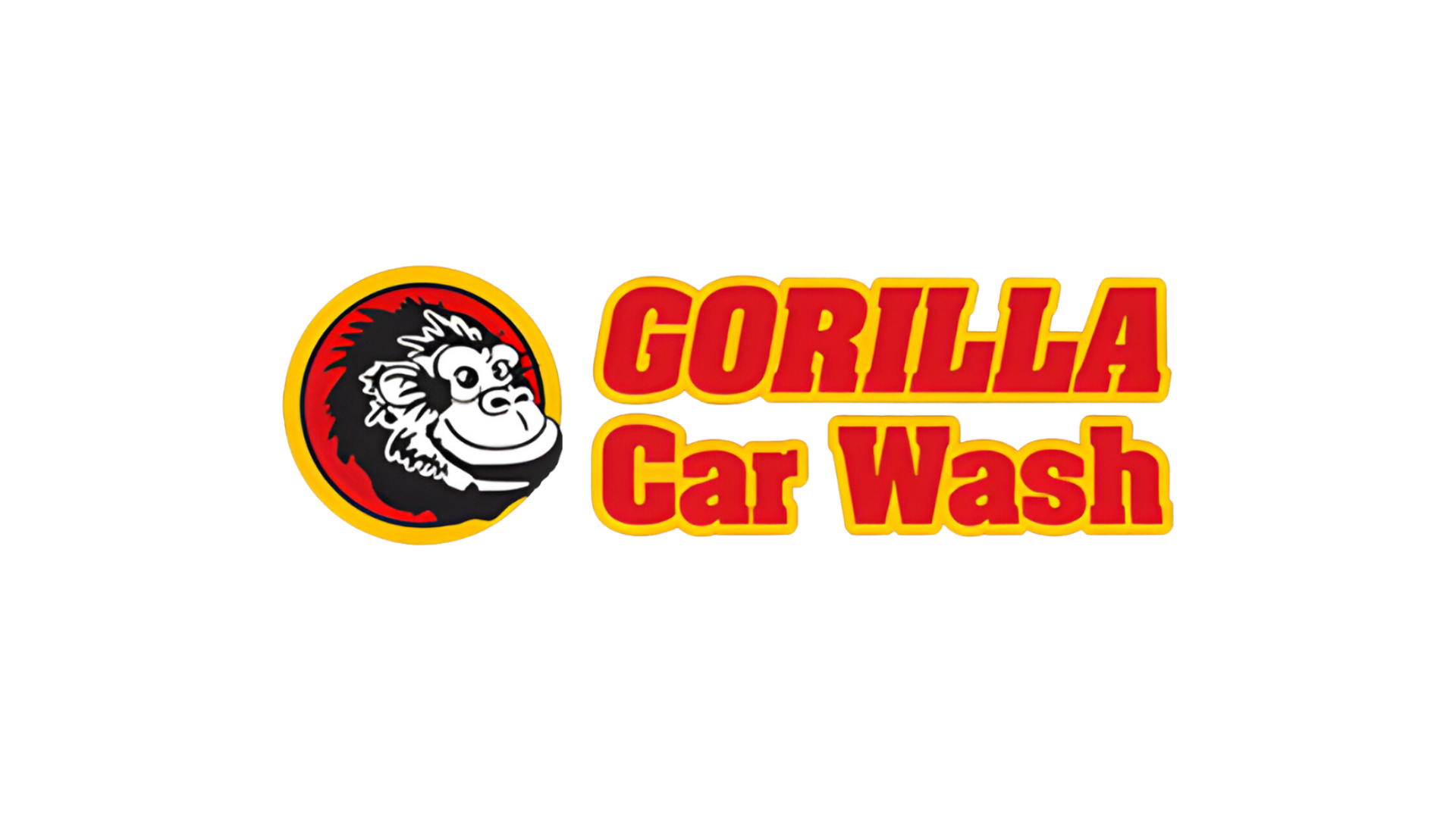 A gorilla car wash logo with a gorilla on it
