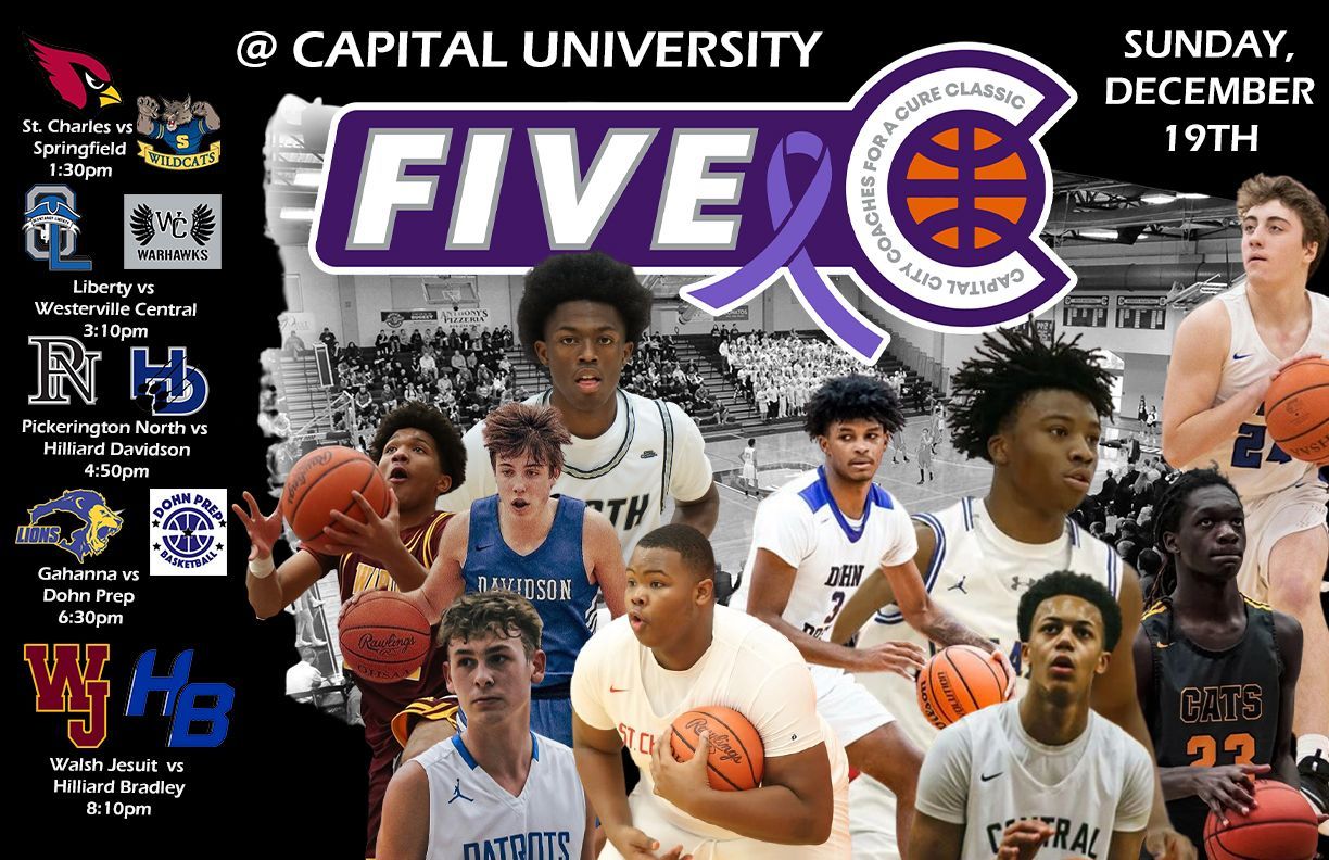A poster for the capital university five c basketball tournament