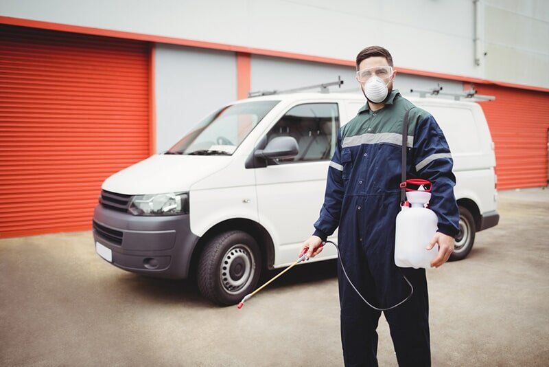 Pest Inspector With Insecticide — Pest Control & Carpet Cleaning Services in Boonooroo, QLD