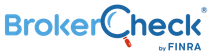 BrokerCheck logo: Blue magnifying glass over the word Check. 