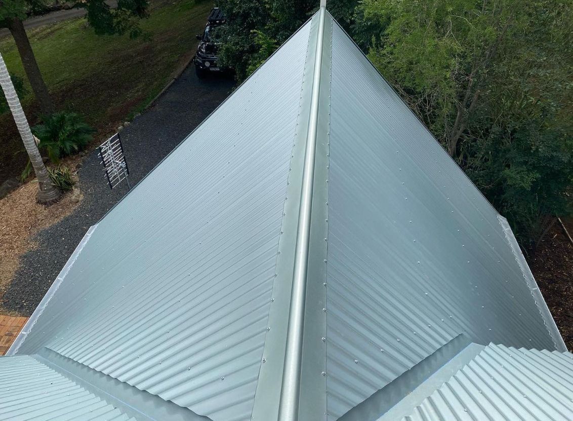 An Aerial View of a Metal Roof — Northern Rivers Metal Roofing PTY LTD In Brunswick Heads, NSW