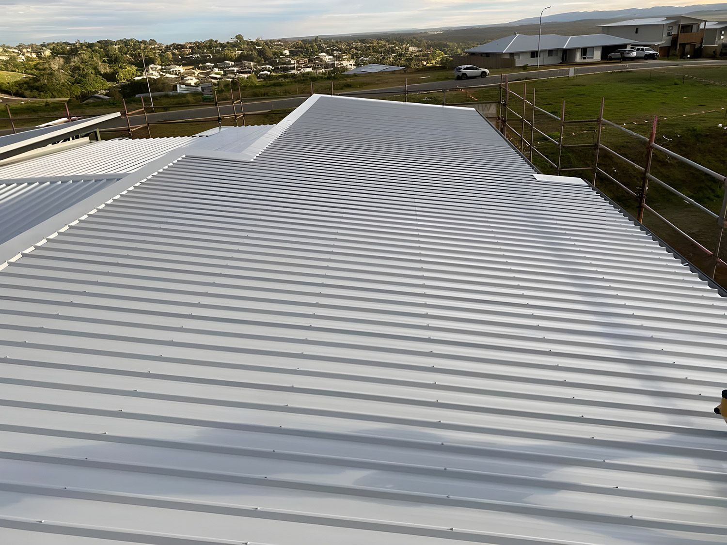 White Corrugated Metal Roof 