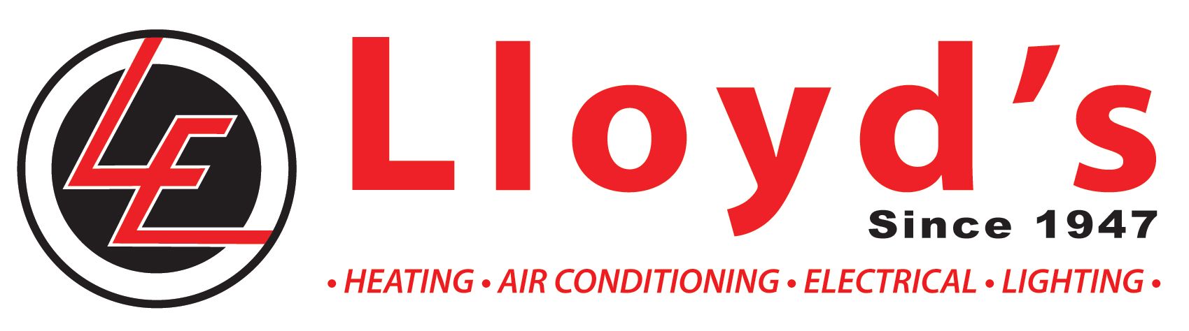 a logo for lloyd 's heating air conditioning and electrical lighting